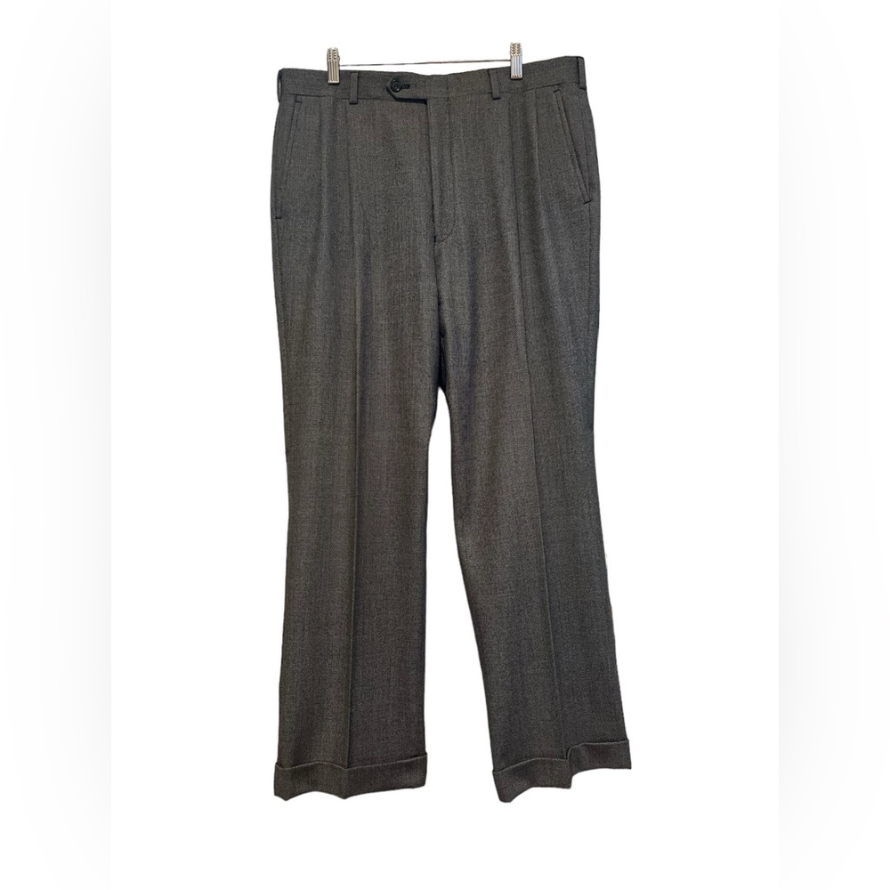 Burberry Men’s Dressy Custom Tailored 36/29 Wool Pants Dark Gray Straight Leg